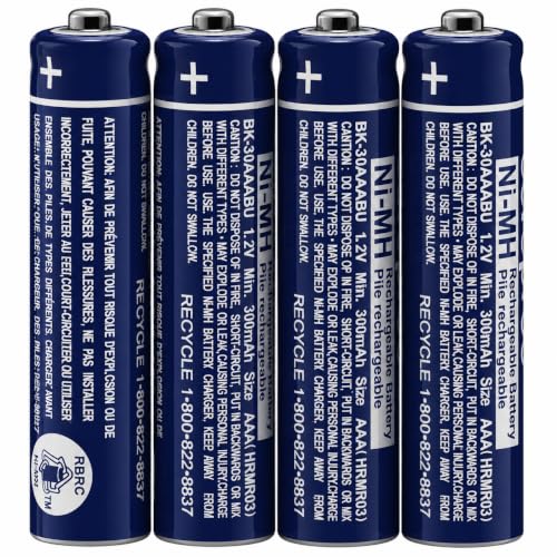 Cerepros 4-Pack BK-30AAABU Battery for Panasonic Cordless Phone BK30AAABU