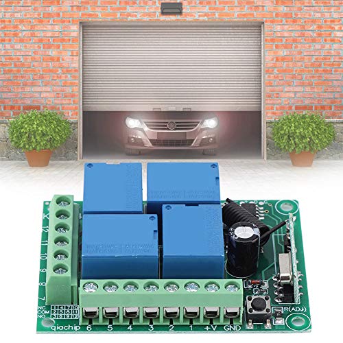 Interruptores remotos sem fio para portas de garagem, interruptor remoto de relé de canal 12V 4CH, p