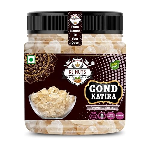 RJ NUTS Pure Natural Gond Katira | Almond Gum Badam Pisin, Tragacanth Gum | High Cooling Properties | 100% Natural Superfood (500 Gram)