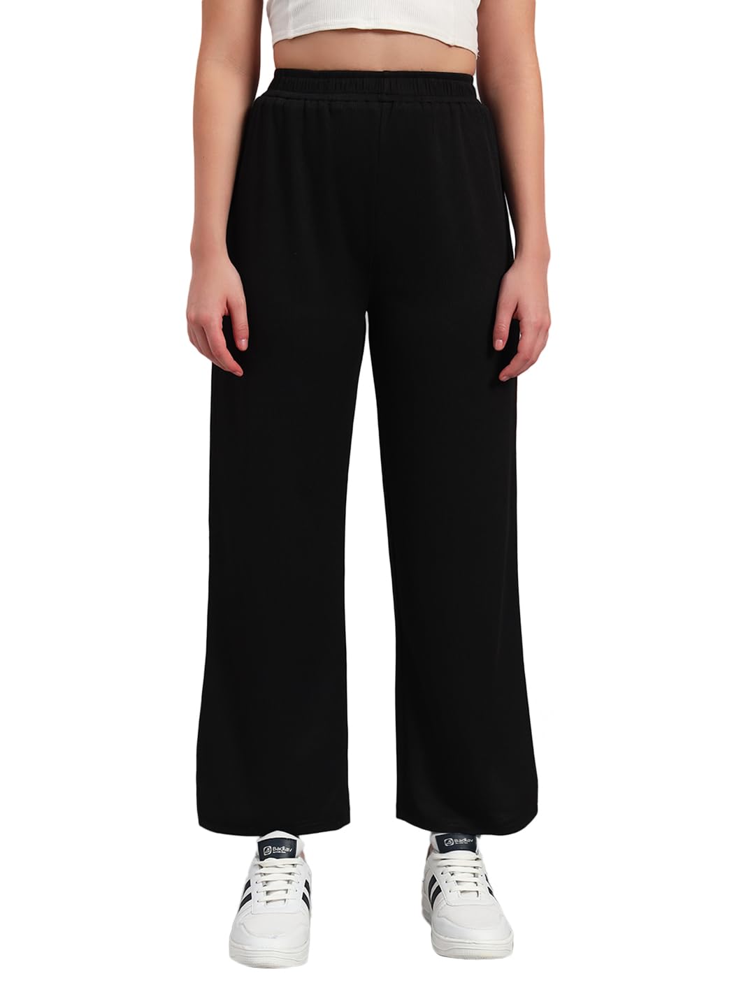 Women's Baggy Fit Poly Lycra Trousers | Poly Lycra | Relaxed Fit | Stylish & Comfortable | Ideal for Casual & Occasion Wear | Straight fit Girl Pant-image-34