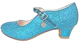 La Senorita Chaussures Elsa Frozen bleu avec coeur scintillement Princesse Flamenco