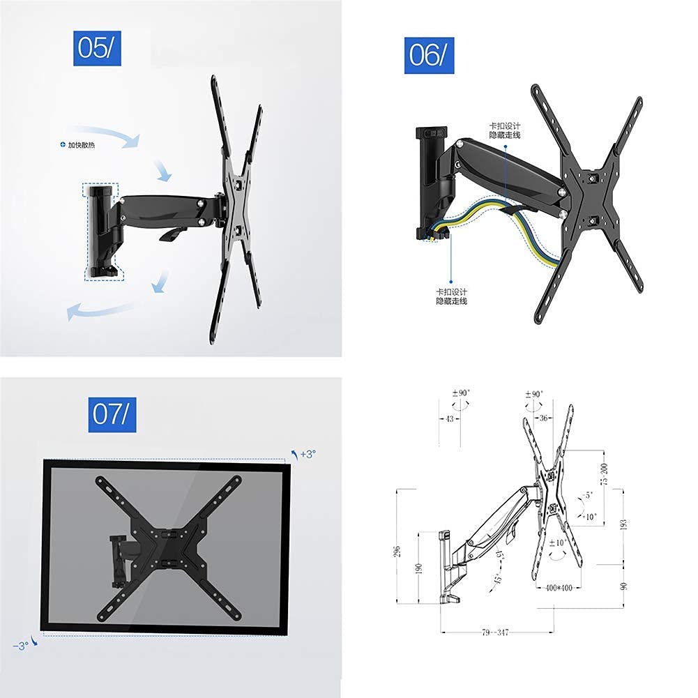 Uchwyt do telewizora, stabilny pochylony i obrotowy uchwyt ścienny do większości telewizorów LED 32-50 cali LED, LCD, OLED, plazmowych telewizorów płaskoekranowych W/400 x 400 mm