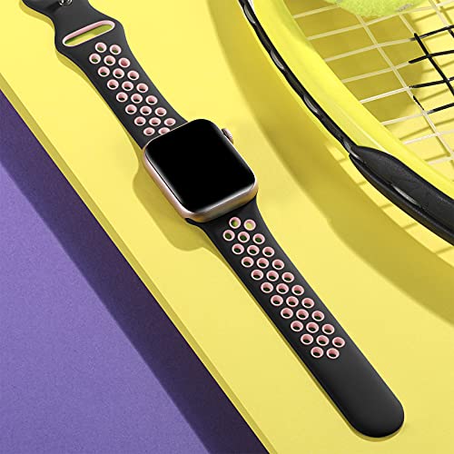 Image of Lerobo Sport Band Compatible with Apple Watch Band Ultra 49mm 45mm 44mm 42mm 41mm 40mm 38mm for Men Women,Soft Silicone Breathable Strap Sport Band for iWatch Ultra 2 SE Series 9 8 7 6 5 4 3 2 1