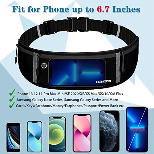 Image of Fanny Packs for Women Men, Running Waist Belt Set, 2 Pack Pure Black