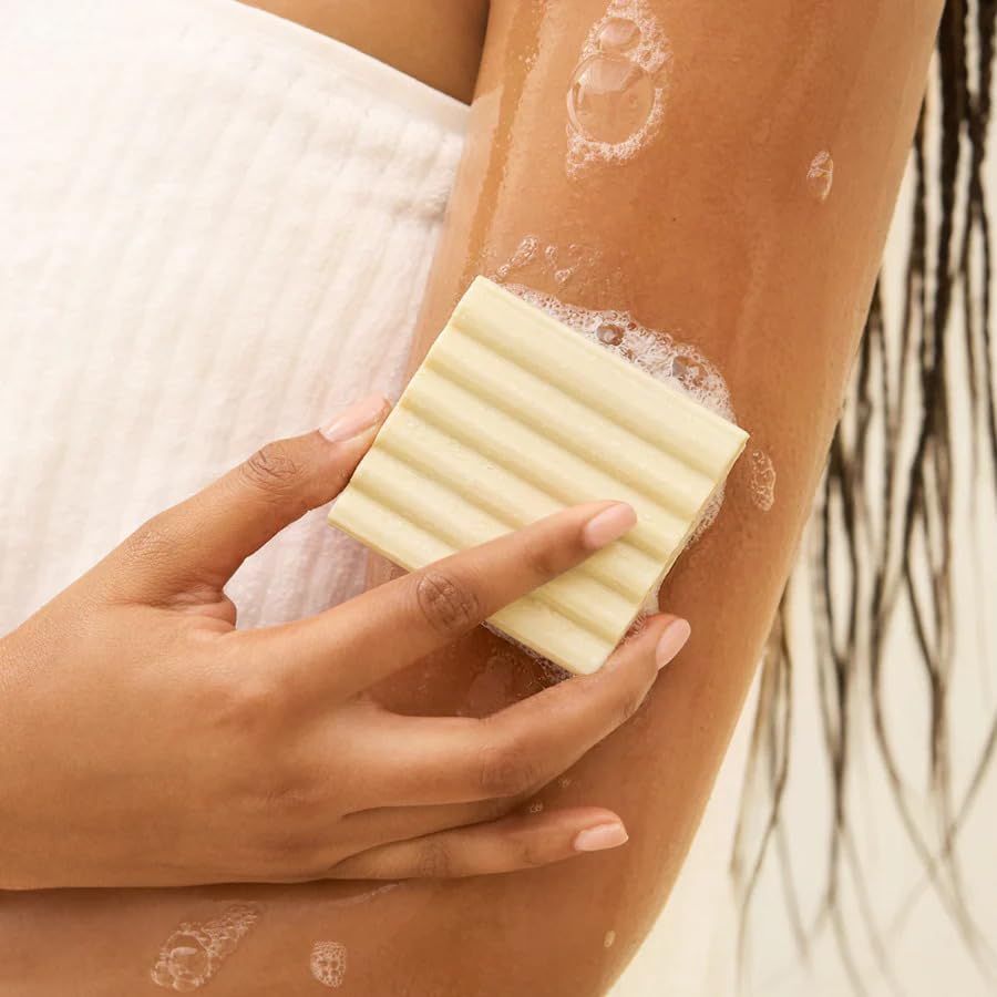 Image of Rice Water Protein Restoring Face & Body Wash Bar Soap - Hydrating Face Wash & Body Wash, Skin Care Cleanser with Niacinamide & Oat Peptides, Gentle Moisturizing for Dry & Sensitive Skin - 4 oz