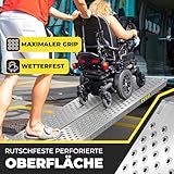 MASKO® 2X Auffahrrampe | Verladerampe | Verladeschiene | verzinkter Stahl | Antirutsch | 200kg* Pro Stück | Max 400kg* Pro Paar | Motorrad ATV Quad PKW Auto Laderampe | Anhängerrampe