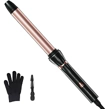 Hahahope 1 Inch Ceramic Curling Wand for Loose Waves, Extra Long Barrel Hair Curler for Medium to Long Hair, 2 Adjustable Temperatures, Global Voltage 100-240V