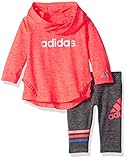 Adidas Baby Girls' NEON MELANGE HOODED SET,Bright Red,24 M