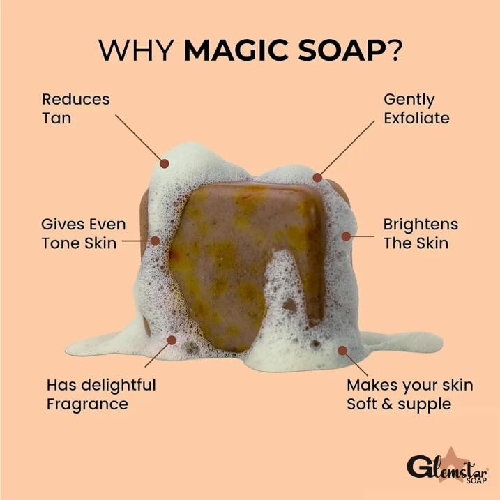 GLEMSTAR Ghar Bar Magic Bath Soap, 3 Pack of 3 · 100 g (300 g total) - Image 2