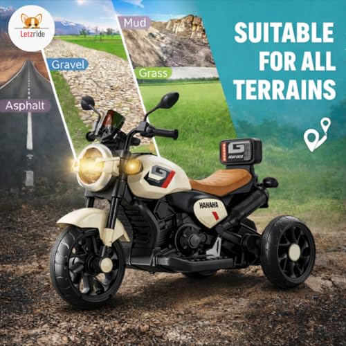 Image of Kids Electric Ride-On Bike with LED Headlight, Music & 3-Wheel Stability, Battery Powered Motorcycle Toy for Boys & Girls (Ages 1-4 Years)