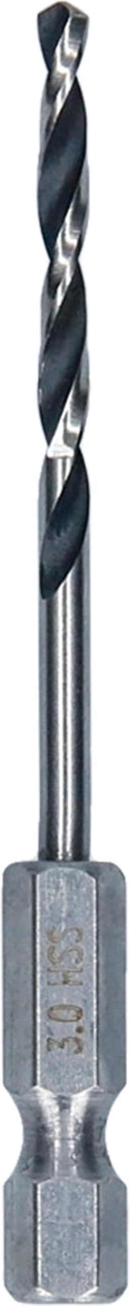 Bosch 1x Broca helicoidal HSS de metal con vástago de inserción hexagonal (para Acero, Metales no ferrosos, Ø 3,00 mm, Professional Accesorios Taladro/atornilladores perforadores)