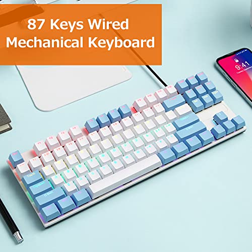 Moniss K87 87 teclas teclado mecânico com fio painel de metal teclado de injeção de duas cores 20 ef
