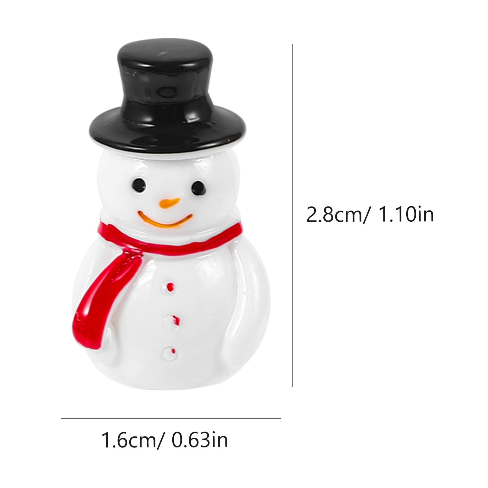 Weihnachtsdeko Mini Pupazzo di Neve in Resina Nero, 20 Pezzi, Resistente e Leggero per Decorazioni Natalizie Fai da Te e Micro Paesaggi
