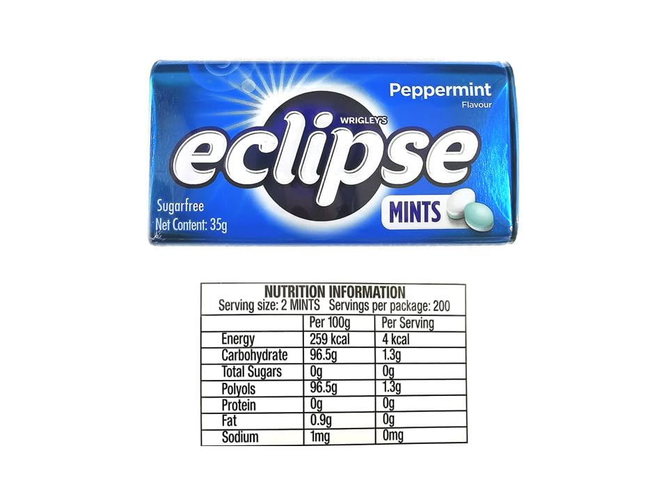 Eclipse sugarfree mints and purefresh sugarfree mints bundle - winterfrost, peppermint and spearmint total 8 tins suitable as gift pack