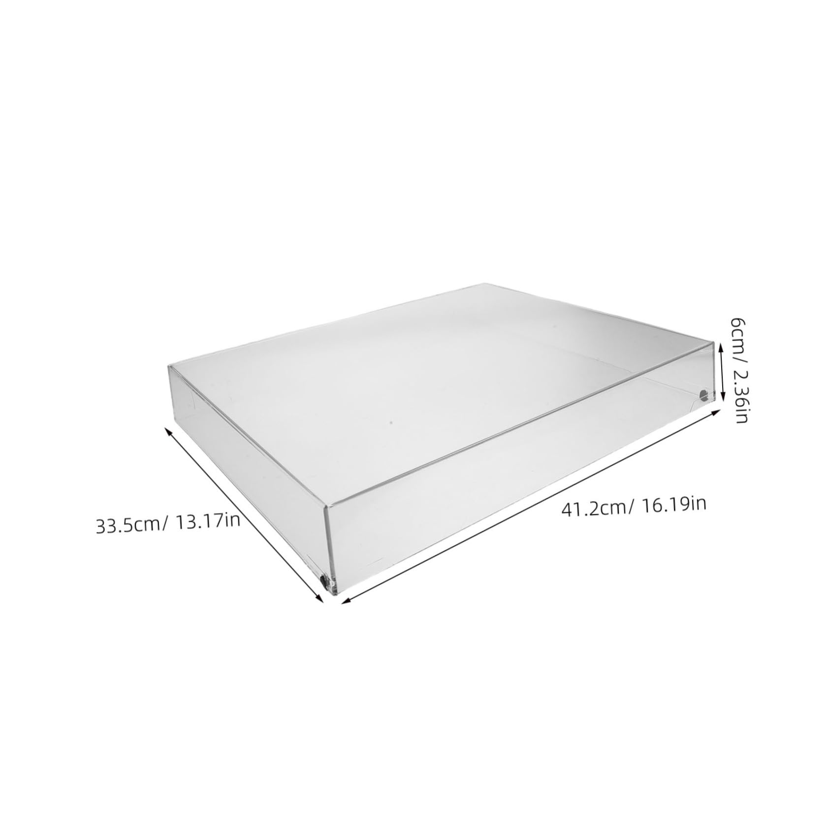 KALLORY Copertura 416,5x340x60mm Trasparente in Acrilico per Vinile Antipolvere Custodia Protettiva Resistente, Protezione Antipolvere per Uso Domestico e Sala Musica