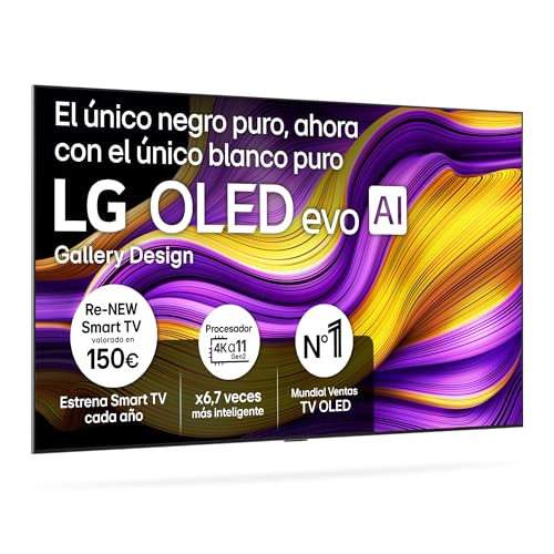 LG OLED83G54LW - TV 83', OLED EVO 4K, Smart TV AI G5, WebOS 25, Super Upscaling, Dolby Vision y Dolby Atmos, AMD FreeSync, Alexa/Google Assistant, Negro