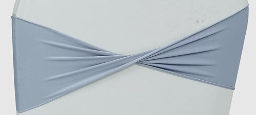 Vista 137 de MDS - Paquete de 25 bandas elásticas de elastano para silla sin hebilla, para decoración de bodas y eventos, color berenjena Berenjena,Azul