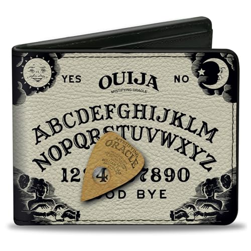 Ouija Board Wallet, Bifold, Ouija Board With Planchette White Black, Vegan Leather