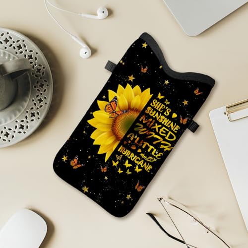 Image of Cell Phone Sleeve Pouch with Adjustable Strap - Sunflower