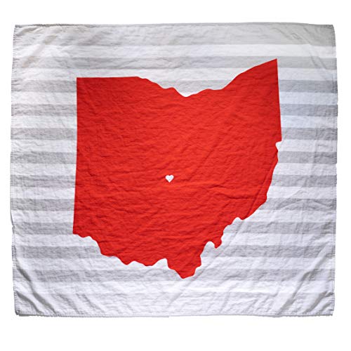 Image of TWIG & BALE Columbus Ohio State Baby Blanket Organic Cotton Muslin Swaddle Blanket - 47" x 43" - Fans of Ohio State Buckeyes Baby Gift for Boys or Girls OSU