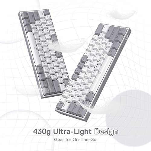 Redragon K617 Tastiera di Gioco RGB cablata 60%, Tastiera meccanica compatta 61 tasti, interruttore lineare rosso, supporto driver Pro (Grigio), US LAYOUT - Immagine 2