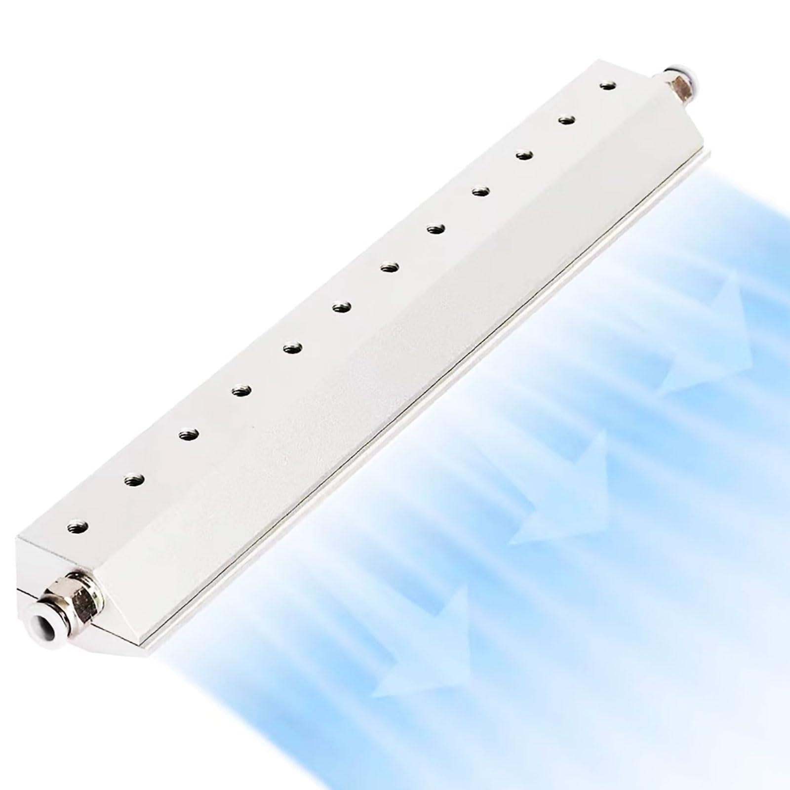 Soplador de cuchillo de aire industrial para control de polvo, hoja de soplado de 200-800 mm, boquilla de gas, interfaz de rosca de 1/4 pulgadas, espacio de salida de 0,05 mm, aislamiento de cortina