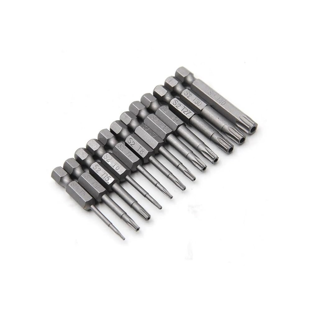 Ruxyoie 12Pcs S2 Steel Hollow Bit Set 50Mm 1/4" Hex Shank
