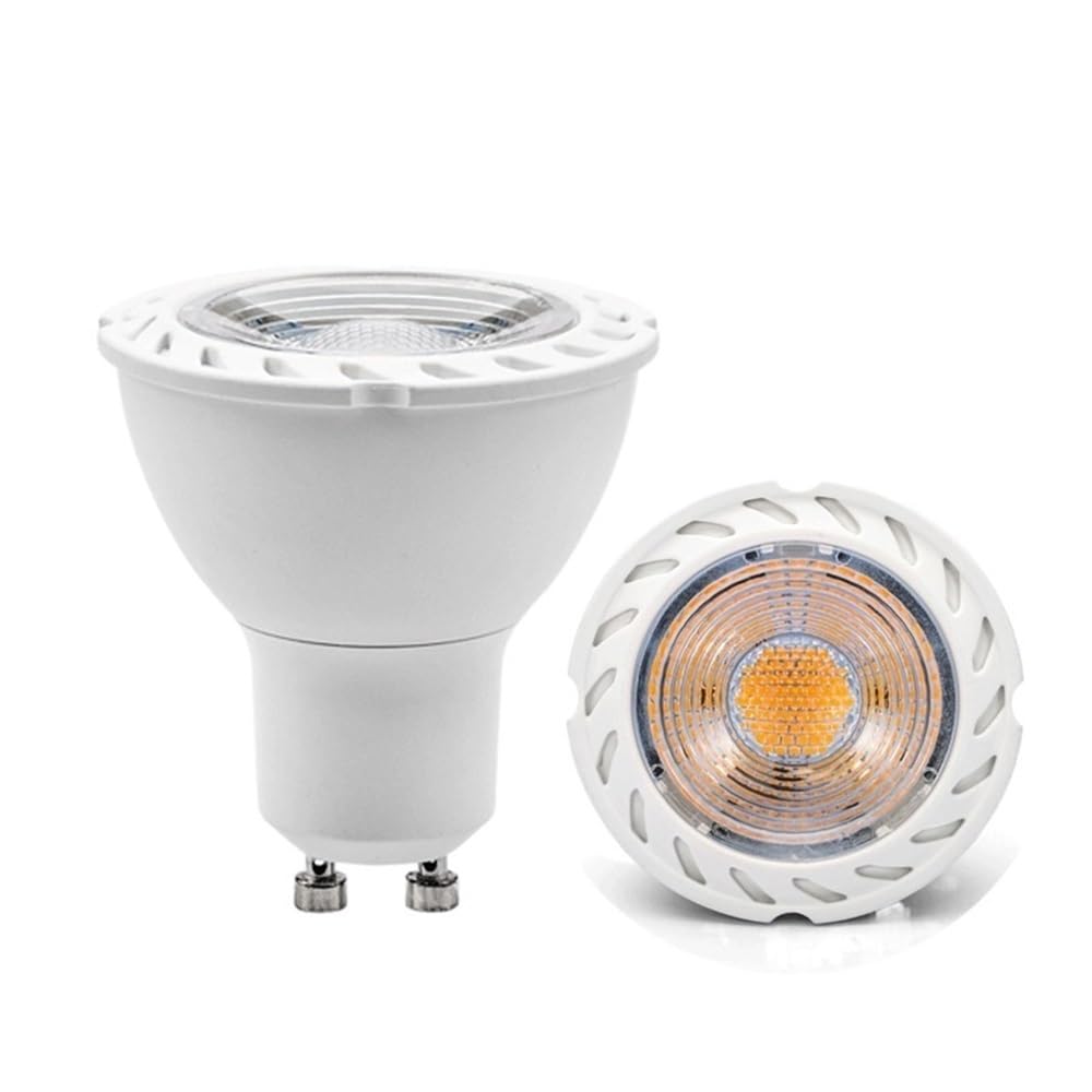 fengyan Casa Bombillas, Paquete de 10, Foco LED AC220V GU10 5W 2835SMD-7 Piezas Lámpara LED de plástico + Aluminio con atenuación Familiar Lámpara(Natural White 4000K)