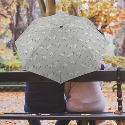 Parapluie pliable chat siamois robuste et imperméable finitions soignées