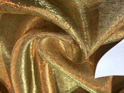Brocart de tissu jacquard or et bronze BRO925 pour votre robe de soirée