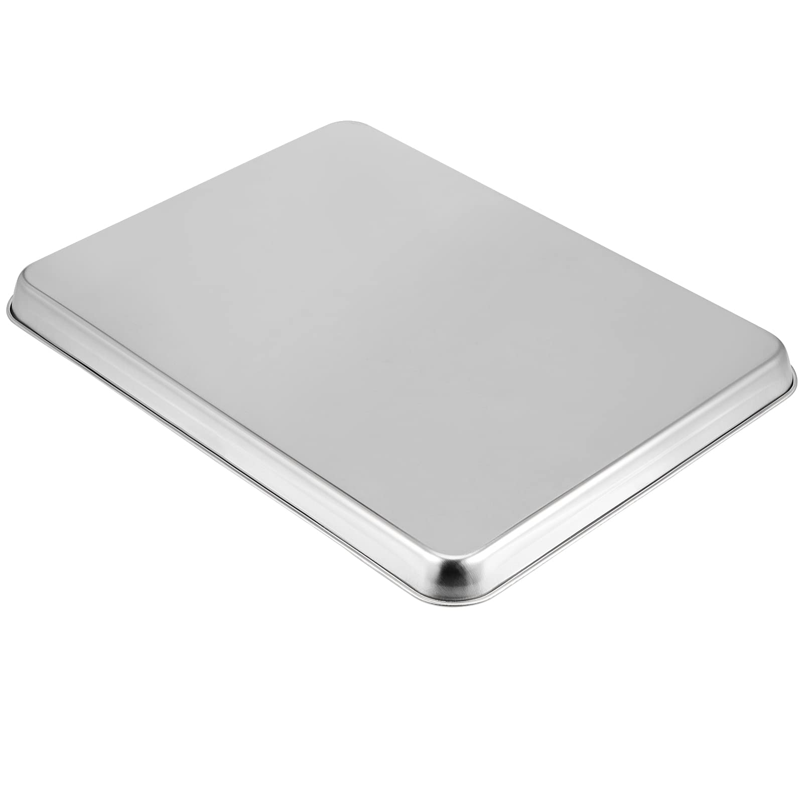 ZOENHOU Lot de 4 plaques de cuisson rectangulaires en acier inoxydable - Grande plaque de cuisson professionnelle anti-adhésive - 40,6 x 30,5 x 2,5 cm