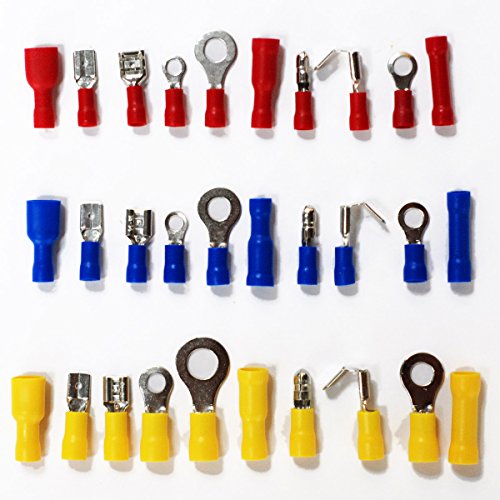 Insulated Terminal Kit, 480 PCS DIKOO Electrical Wiring Wire Copper Crimp, Terminal Insulated Cord Pin End Connector Kit