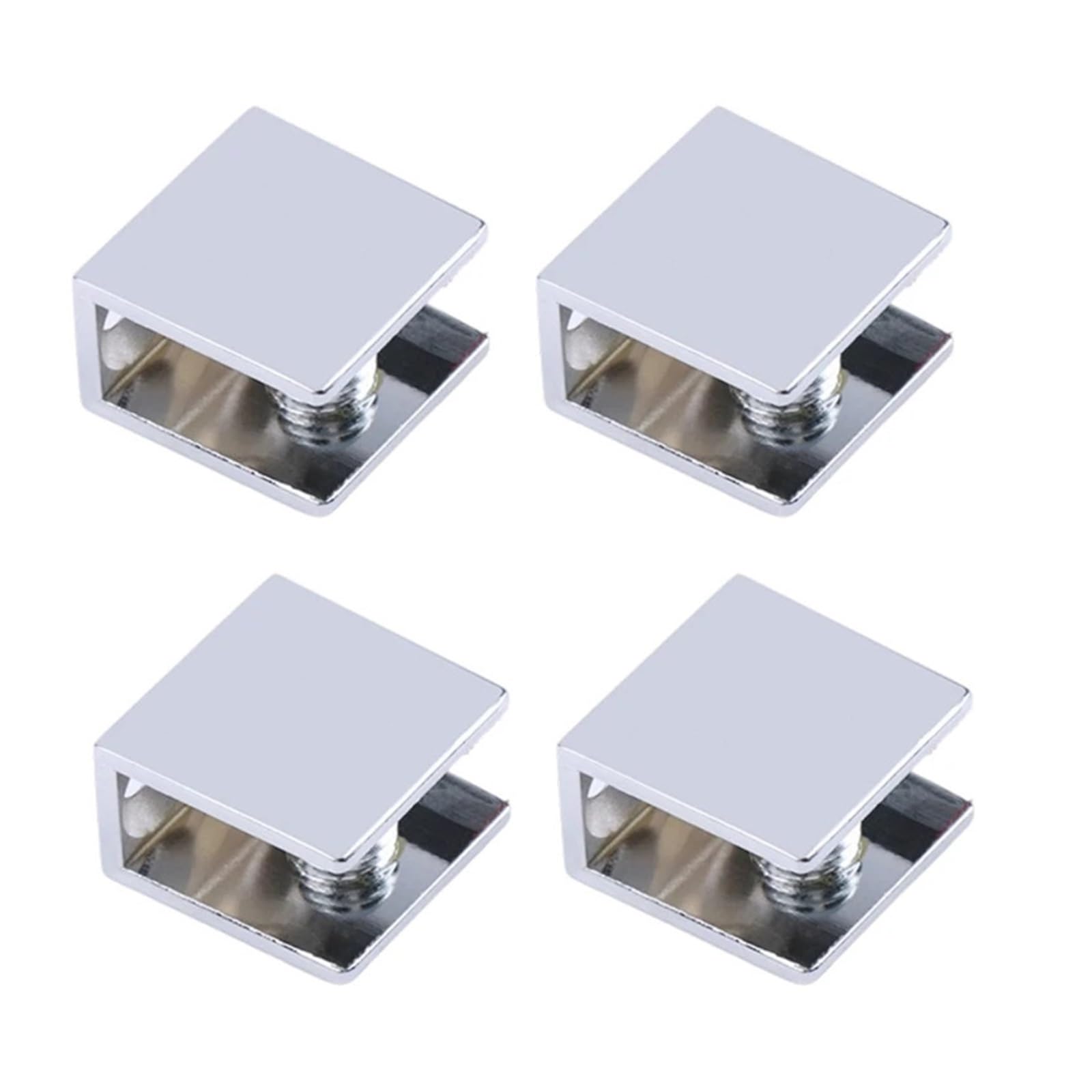 Zeahkri One Color Adjustable Glass Clamp 8Pcs Zincs Alloys Glass Shelf Supports For Display Cabinets Wine Racks