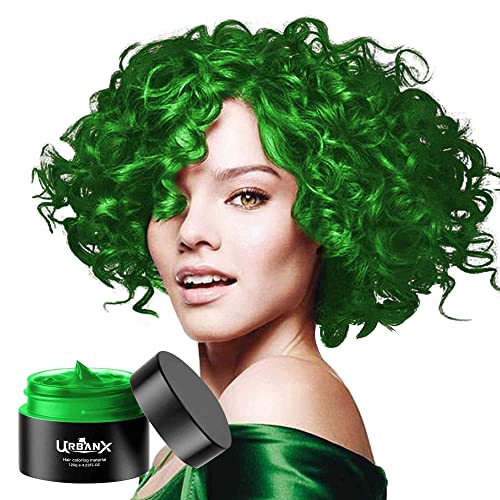 UrbanX Washable Hair Coloring Wax Material Unisex Color Dye Styling Cream Natural Hairstyle Pomade Temporary Party Cosplay Natural Ingredients (Green)
