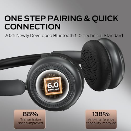 Image of Oraolo N-Tune MINI 01 Wireless On-Ear Headphones, Bluetooth 6.0 Wireless Audio Gear, 50-Hour Continuous Playback, Ergonomic & Lightweight Construction, Hands-Free Telephony (Black)