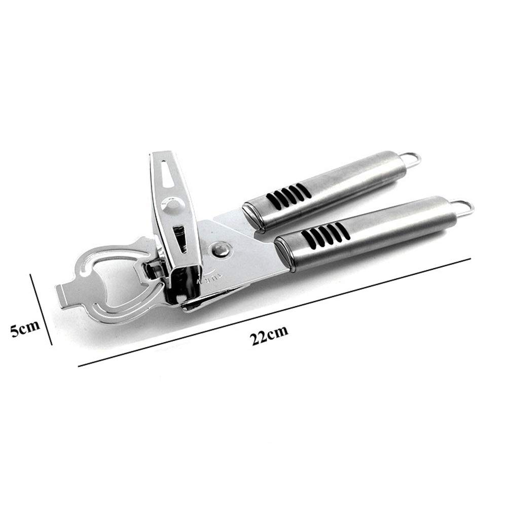 Dosenöffner Multifunktionaler Haushalt Edelstahl Dosenöffner Ultra Scharfe Schneidwerkzeuge für Flaschen Manueller Dosenöffner (Farbe: Silber, Größe: Einheitsgröße) (Silber Einheitsgröße)