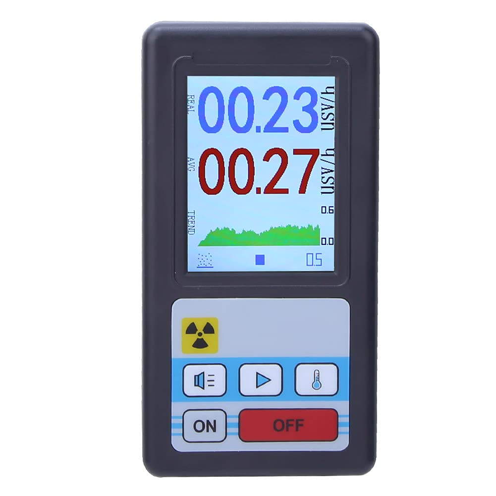 Medidor de radiación nuclear - 0-99.99μV/h Probador Geiger digital LCD, EMF portátil para radiación electromagnética de rayos X β γ, dosímetro Beta Gamma Contador de prueba de rayos X (Negro)