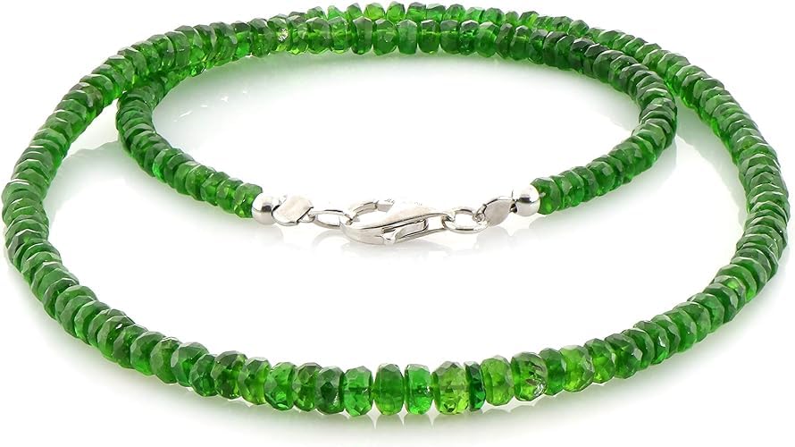 Genuine Chrome Diopside Necklace Stunning Elegant Necklace Green Stone Necklace Healing Necklace Adjustable Sterling Silver Lock Necklace2