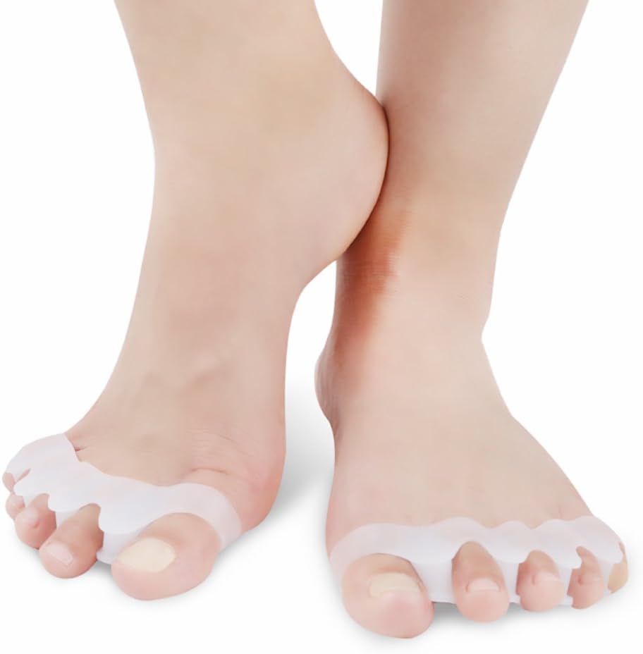 Toe Separators, Toe Spacers Rubber Toe Stretchers Used for Sports Activities, Yoga Practice Running for Men and Women Bunion Pain Relief Toe Straightener Achilles Stretcher (1 Pair)
