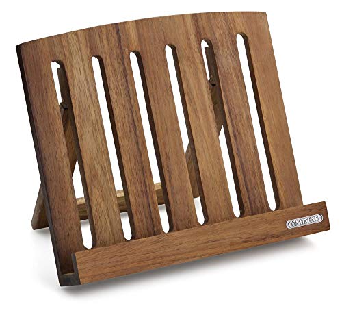 Continenta Libros de Cocina, Atril para Libro de Cocina de núcleo de Acacia Madera, tamaño: 28 x 24 x 6 cm