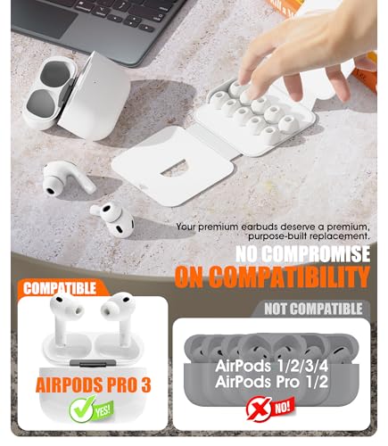 Image of 5 Pairs Replacement Ear Tips for AirPods Pro 3 (Large)