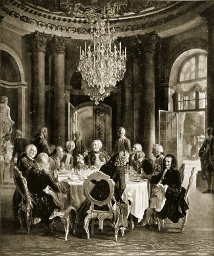 Affiche toile Frédéric le Grand par Adolph Menzel, reproduction d'art historique 60x90cm