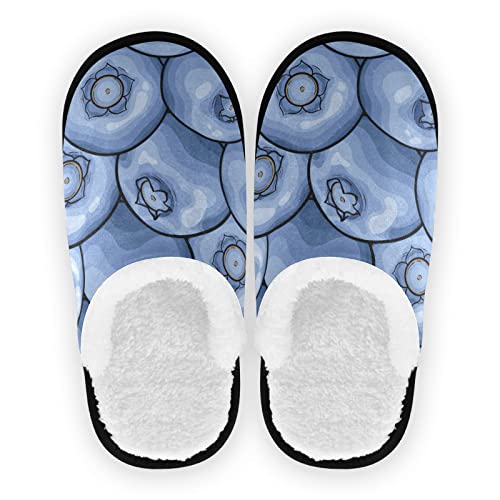 Pantoufles à motif tie-dye pour femme - Chaussons amusants pour homme et femme - Doublure en peluche pelucheuse - Chaussures d'intérieur et d'extérieur - M, blueberry, Medium Cover