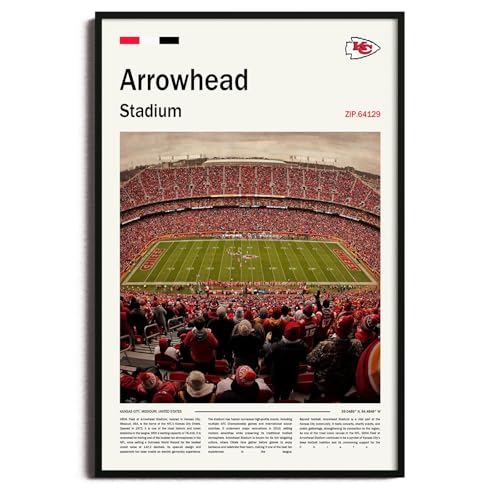 (Unframed 11x17) ArrowheadStadium Canvas Print Kansas City Home Field Wall Art for Chiefs Fans Sports poster for Game Room or Man Cave Decor