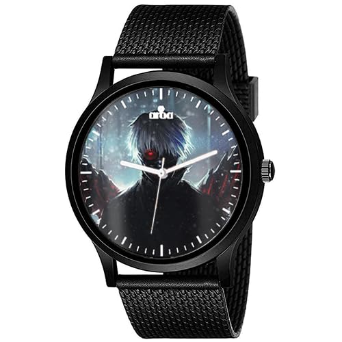 AROA Watch New Watch for Tokyo Ghoul Kaneki Model : 823 Black Metal Type Analog Black Strap Watch Black Dial for Men Stylish Watch for Boys (B0C97447SD) Amazon Price History, Amazon Price Tracker
