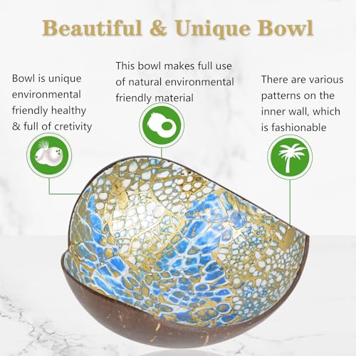 Coconut Bowls Decorative Candy Dish - Heart Acai Bowl, Natural Wooden Candy Dish, Key Bowl Holder for Entryway Table, Yogurt Smoothie Nuts Dessert Container, Rice Fruits Dry Snack Storage Shell Bowls - Thumbnail 3