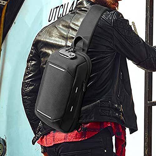 Messenger Bags Men Anti-theft Lock Multifunction Shoulder Bag Fashion USB Oxford Crossbody Bag Travel Messenger Pack Chest Bag For Male(A)2