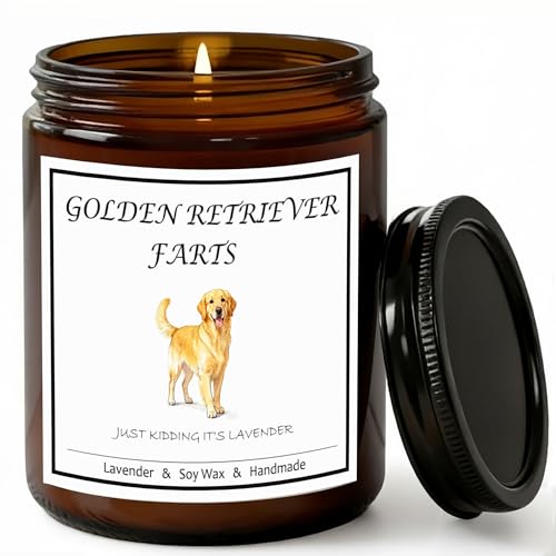 OSHINE Golden Retriever Gifts,Lavender Scented Naturalsoy Candle, Long Lasting 40