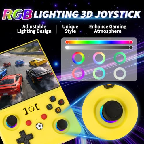Image of 2026 NEW Upgrade R36MAX Ⅱ Retro Video Game Console - 4.5 Inch Ultra-Large Screen, Support 18000+Classic Games, 64G TF Card, Linux System, 4000mAh Battery, Birthday Gift for Adult (Yellow)