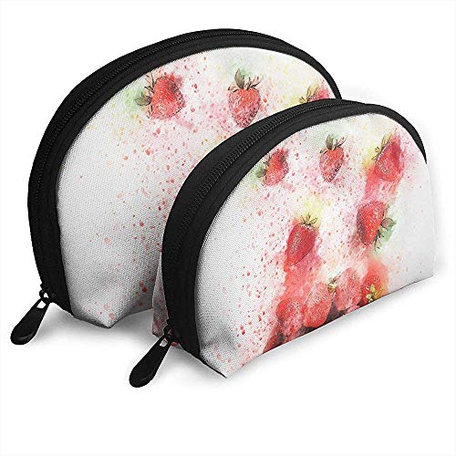 Preisvergleich Produktbild Erdbeerfrucht-rote Natur-tragbare Taschen-Make-upbeutel-Kulturbeutel, tragbarer Multifunktionsreisebeutel-Kleiner Make-upkupplungs-Beutel mit Reißverschluss